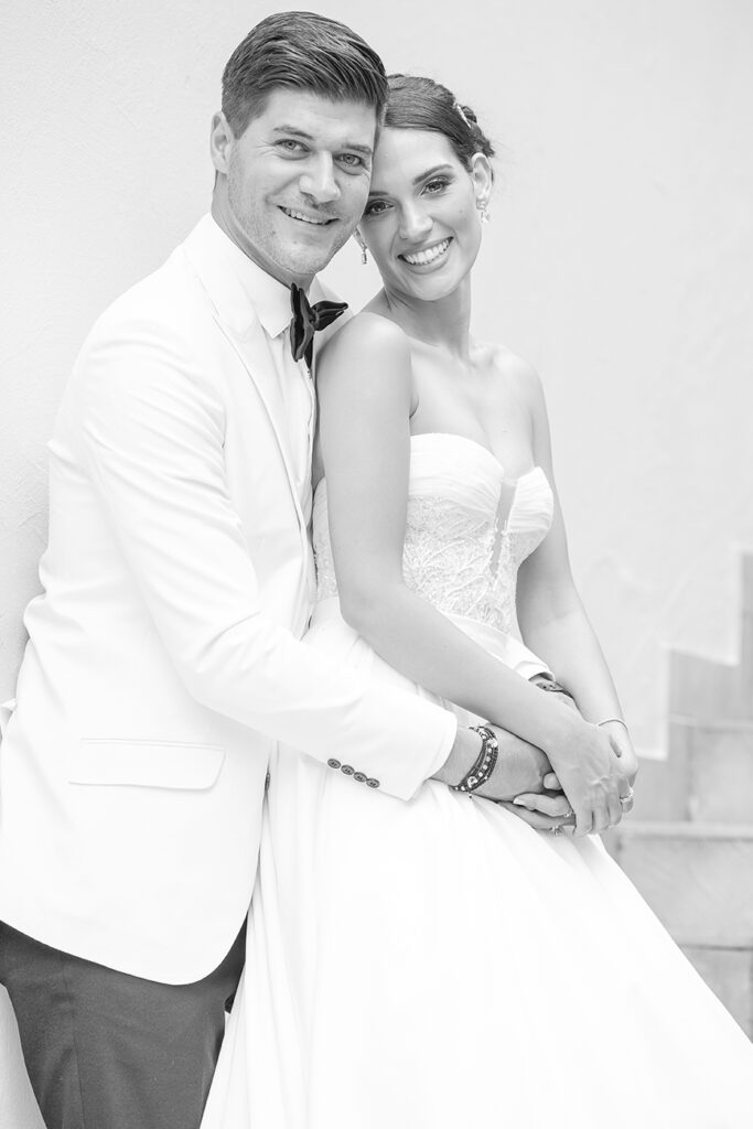 Bespoke Wedding packages including photography by Kevin Mark Pass and bridal makeup by Storm Pass Makeup, Timeless black and white bride and groom portraits for K&M on their special day