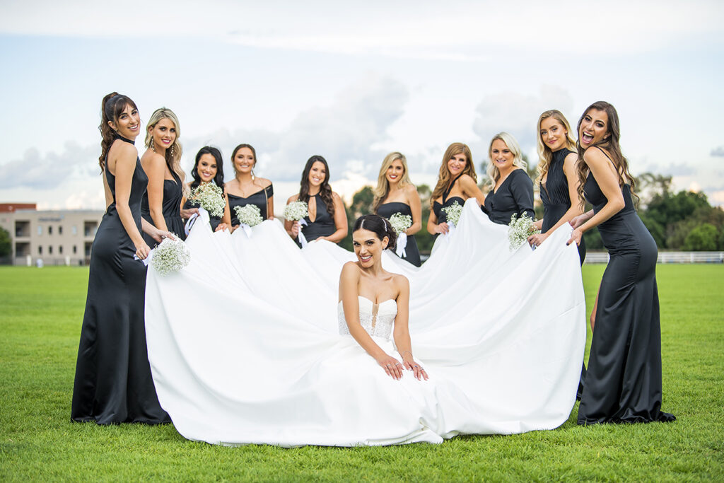High-end bridal party wedding portraits for K&M wedding, shot by Kevin Mark Pass and bridal glam by Storm Pass Makeup